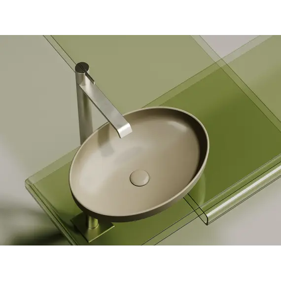 Умывальник чаша Ceramica Nova накладная овальная (цвет Капучино Матовый) Element 502*363*145мм