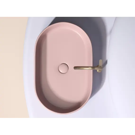 Умывальник чаша Ceramica Nova  накладная овальная (цвет Розовый Матовый) Element 608*385*122мм