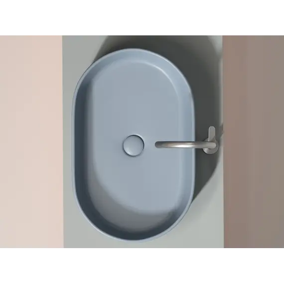 Умывальник чаша Ceramica Nova накладная овальная (цвет Серо-Голубой Матовый) Element 608*385*122мм