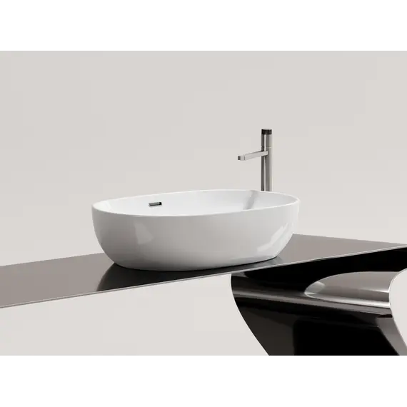 Умывальник чаша Ceramica Nova накладная овальная со сливом переливом Element 610*420*155мм