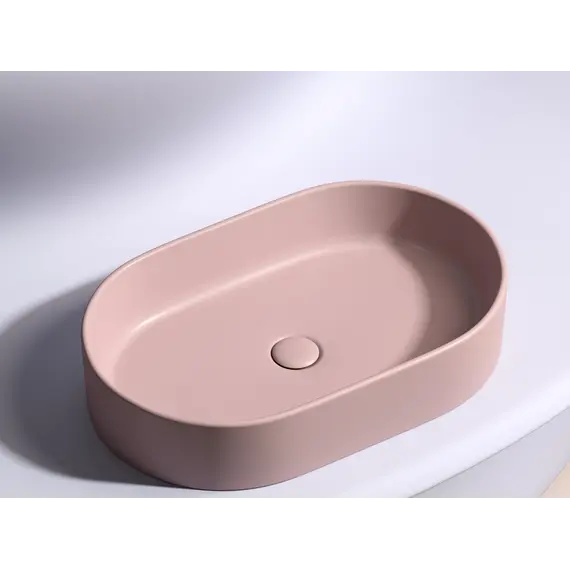 Умывальник чаша Ceramica Nova  накладная овальная (цвет Розовый Матовый) Element 608*385*122мм