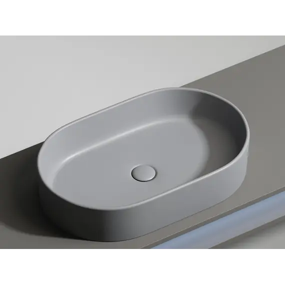 Умывальник чаша Ceramica Nova накладная овальная (цвет Антрацит Матовый) Element 608*385*122мм