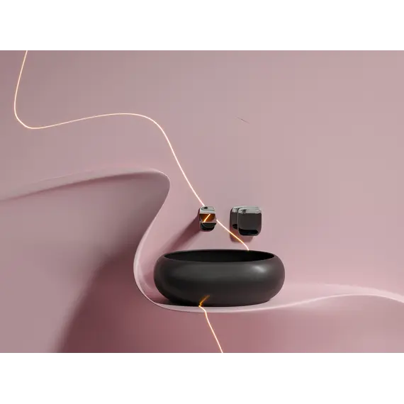 Умывальник чаша Ceramica Nova накладная круглая (цвет Черный Матовый) Element 360*360*120мм