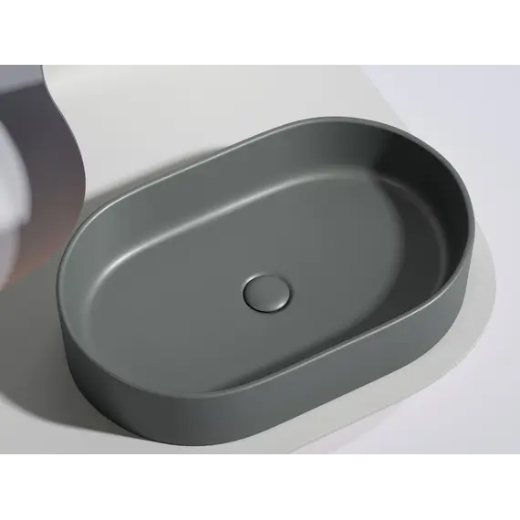 Умывальник чаша Ceramica Nova накладная овальная (цвет Темный Антрацит Матовый) Element 608*385*122мм