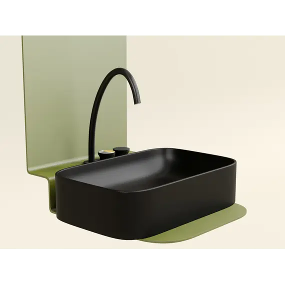 Умывальник чаша Ceramica Nova накладная прямоугольная (цвет Черный Матовый) Element 605*380*122мм