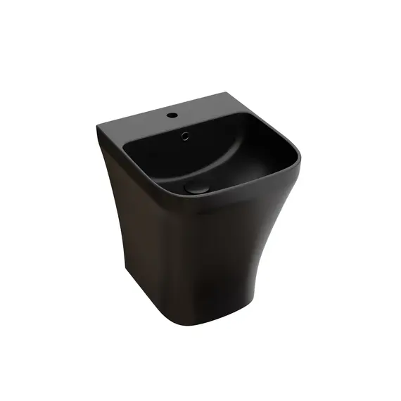Раковина Ceramica Nova моноблок подвесная DION (Черный Матовый) с отверстием под смеситель, со сливом переливом