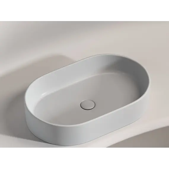 Умывальник чаша Ceramica Nova накладная овальная (цвет Серый Матовый) Element 608*385*122мм