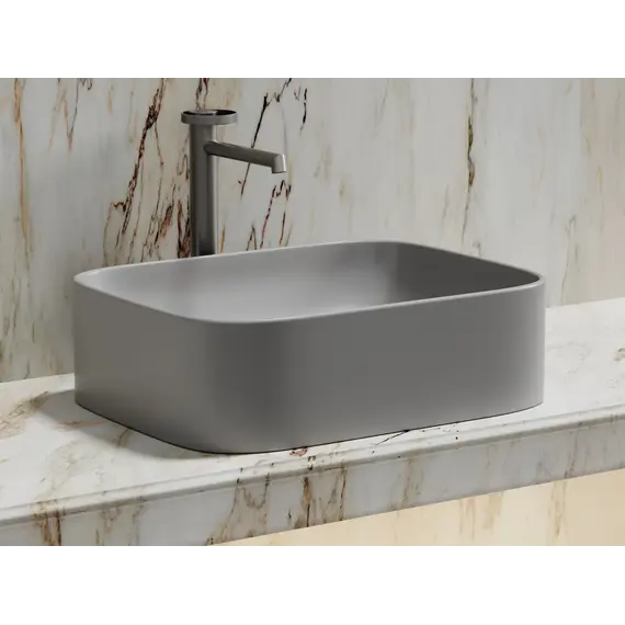 Умывальник чаша Ceramica Nova накладная прямоугольная (цвет Серый Матовый) Element 505*380*150мм