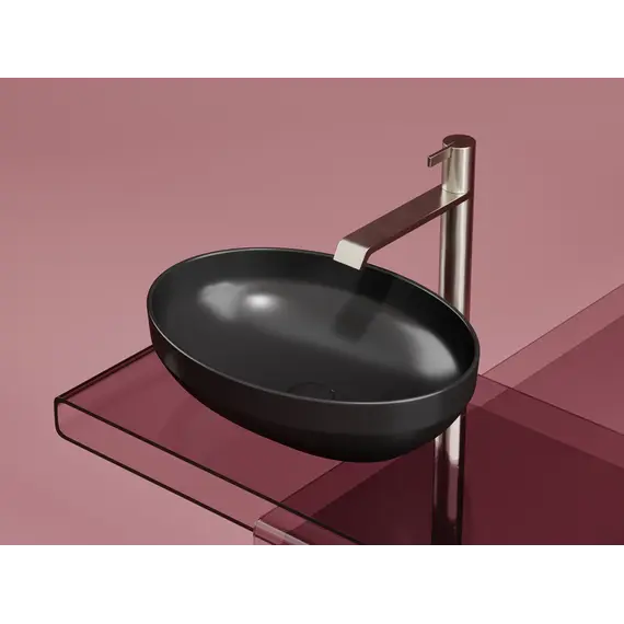 Умывальник чаша Ceramica Nova накладная овальная (цвет Черный Матовый) Element 502*363*145мм