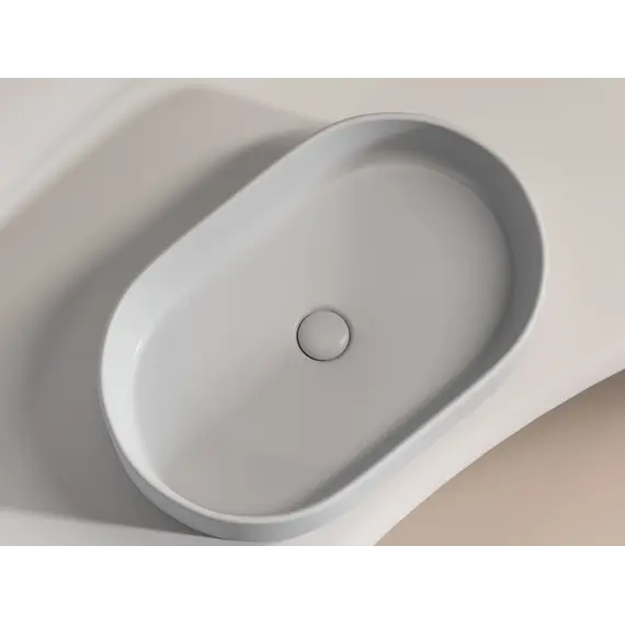 Умывальник чаша Ceramica Nova накладная овальная (цвет Серый Матовый) Element 608*385*122мм