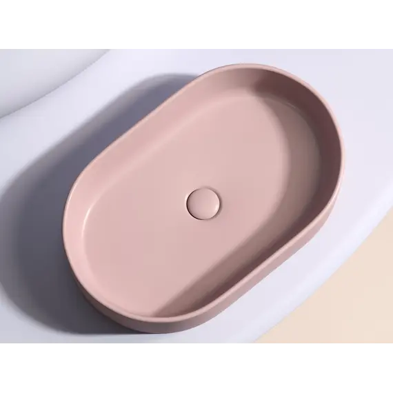Умывальник чаша Ceramica Nova  накладная овальная (цвет Розовый Матовый) Element 608*385*122мм
