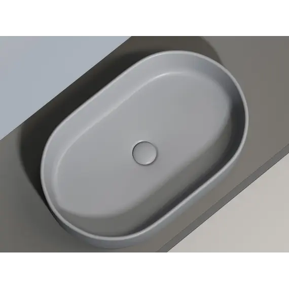 Умывальник чаша Ceramica Nova накладная овальная (цвет Антрацит Матовый) Element 608*385*122мм