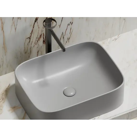 Умывальник чаша Ceramica Nova накладная прямоугольная (цвет Серый Матовый) Element 505*380*150мм