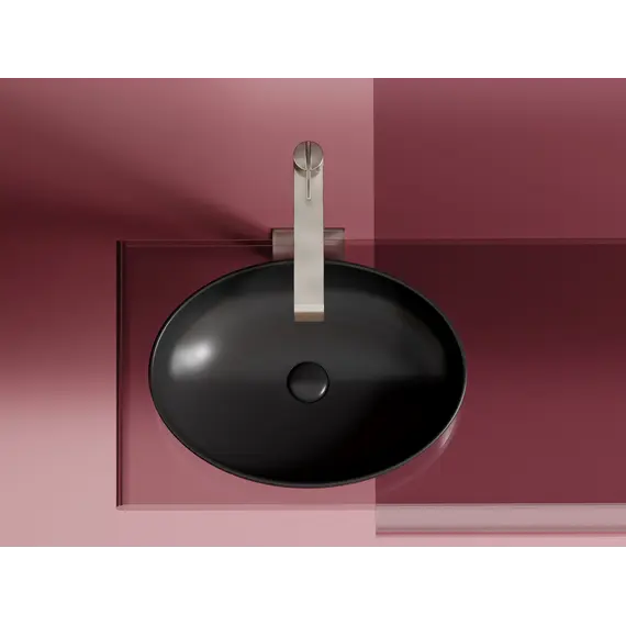 Умывальник чаша Ceramica Nova накладная овальная (цвет Черный Матовый) Element 502*363*145мм