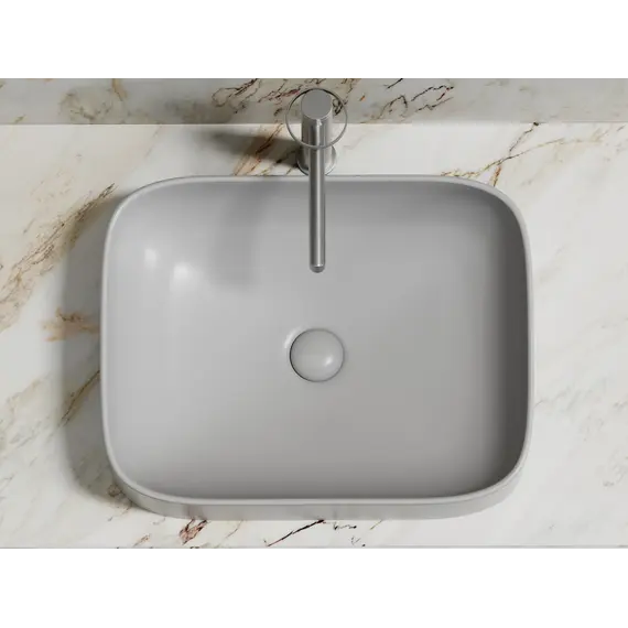 Умывальник чаша Ceramica Nova накладная прямоугольная (цвет Серый Матовый) Element 505*380*150мм