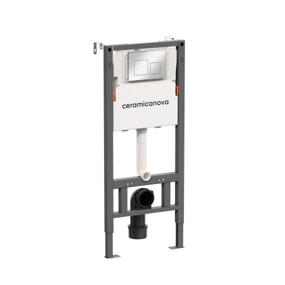 Система инсталляции для унитазов CERAMICANOVA Balance с кнопкой смыва Square, с креплениями