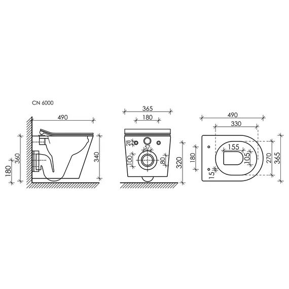 Подвесной унитаз CERAMICANOVA  Balearica  Rimless