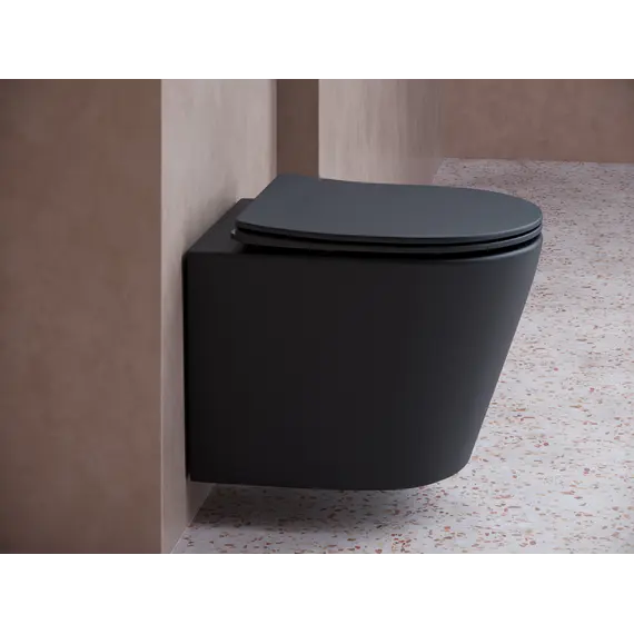Подвесной унитаз CERAMICANOVA Balearica Rimless (цвет Черный Матовый)