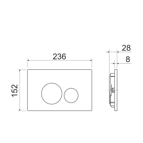 Система инсталляции для унитазов CERAMICANOVA Envision с кнопкой смыва Round  и креплениями