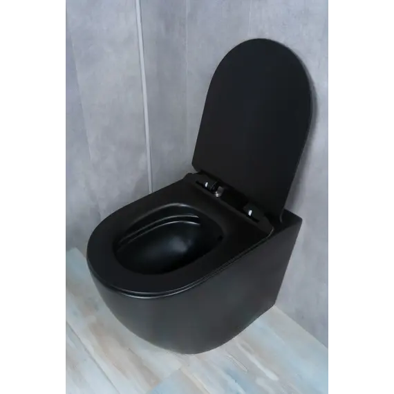 Приставной безободковый унитаз микролифт дюропласт Gid TRS-269BM