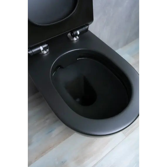 Приставной безободковый унитаз микролифт дюропласт Gid TRS-269BM