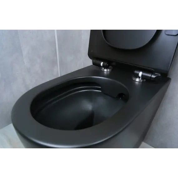Приставной безободковый унитаз микролифт дюропласт Gid TRS-269BM