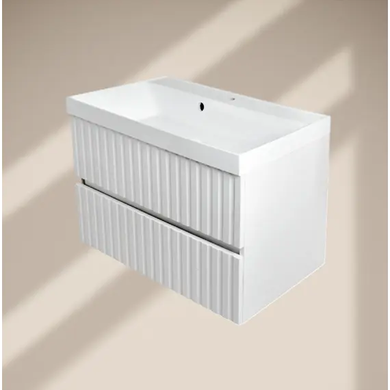 Тумба подвесная ACWEN Элеганс  белый матовый с раковиной