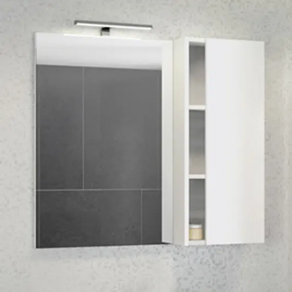 COMFORTY. Зеркало-шкаф "Милан-90/120" белый глянец