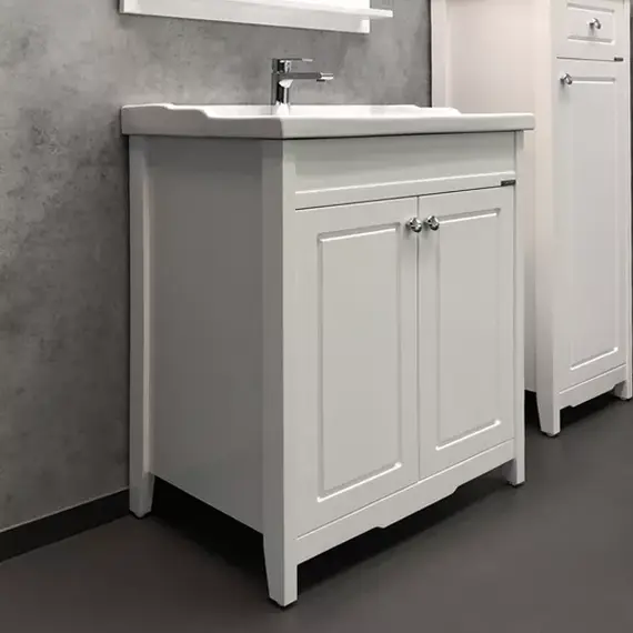 COMFORTY. Тумба-умывальник "Тбилиси-70/90" белый глянец с раковиной COMFORTY