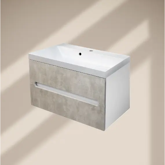 Тумба  подвесная ACWEN TORNO 80  айс фраппе, с раковиной Слим 80