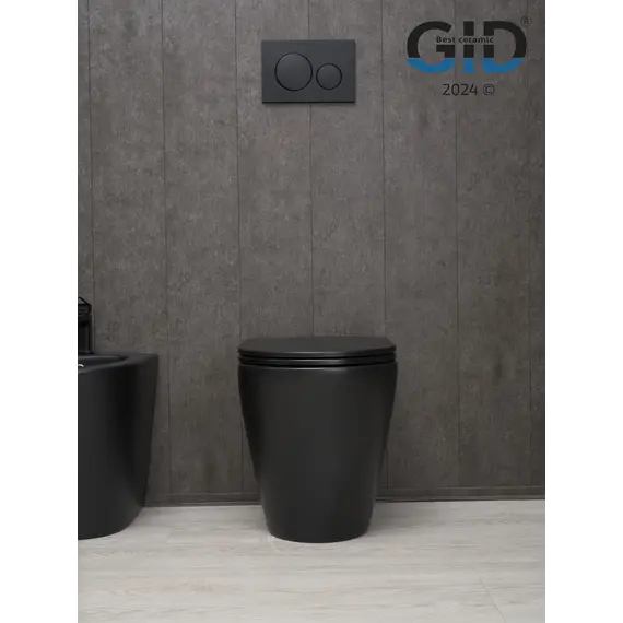 Приставной безободковый унитаз микролифт дюропласт Gid TRS-263BM