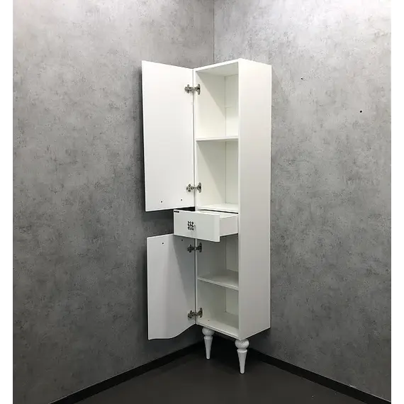 COMFORTY. Шкаф-колонна "Монако-40" левый/правый  белый глянец