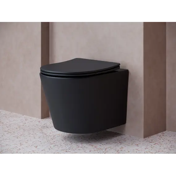 Подвесной унитаз CERAMICANOVA Balearica Rimless (цвет Черный Матовый)