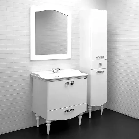 COMFORTY. Зеркало "Монако-80/100/120" белый глянец