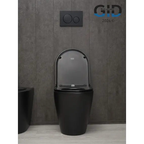 Приставной безободковый унитаз микролифт дюропласт Gid TRS-263BM