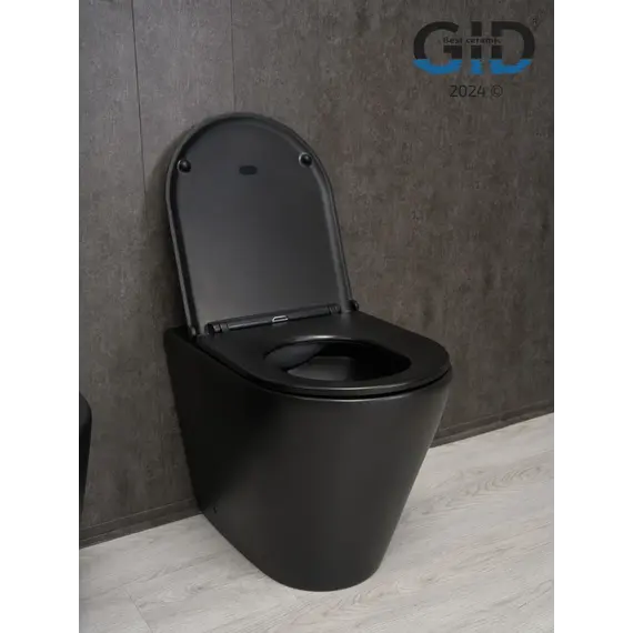 Приставной безободковый унитаз микролифт дюропласт Gid TRS-263BM