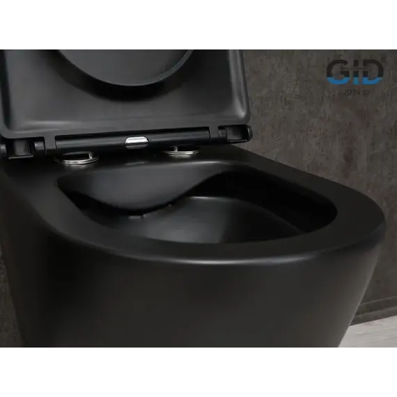 Приставной безободковый унитаз микролифт дюропласт Gid TRS-263BM
