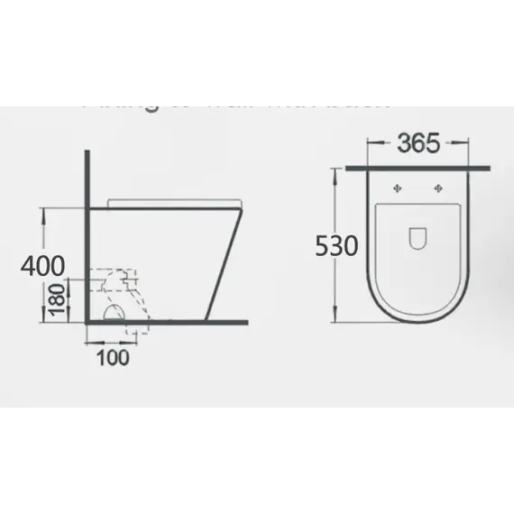 Приставной безободковый унитаз микролифт дюропласт Gid TRS-263BM