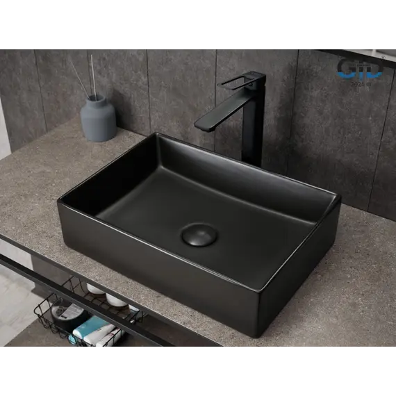 Накладная черная матовая раковина для ванной Gid Bm1204