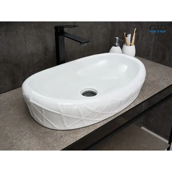 Накладная белая раковина для ванной Gid 777s