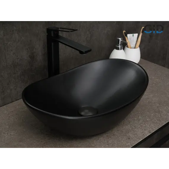 Накладная черная матовая раковина для ванной Gid Bm9133