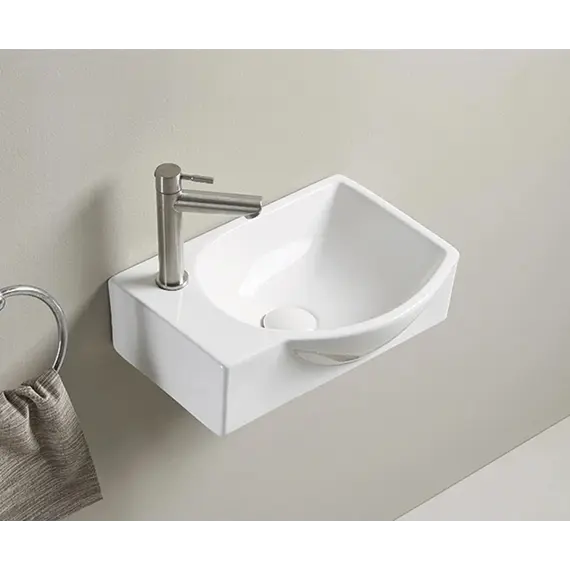 Подвесная черная матовая раковина для ванной  Gid Bm9276 L/R