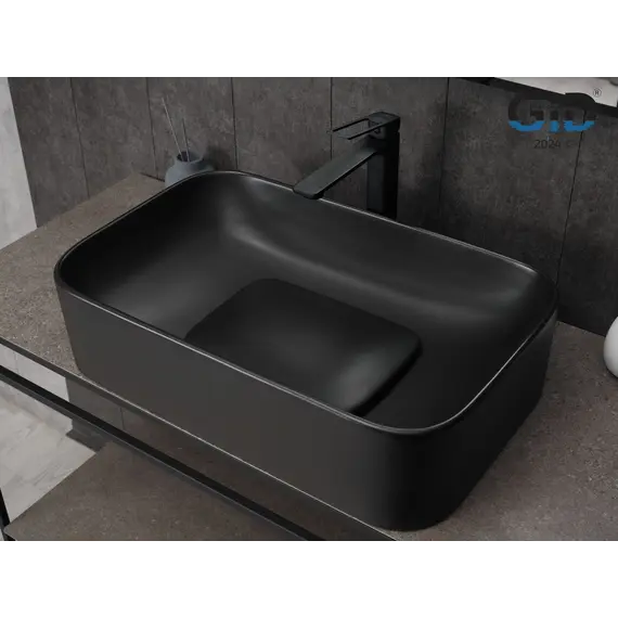 Накладная черная матовая раковина для ванной Gid Bm9598