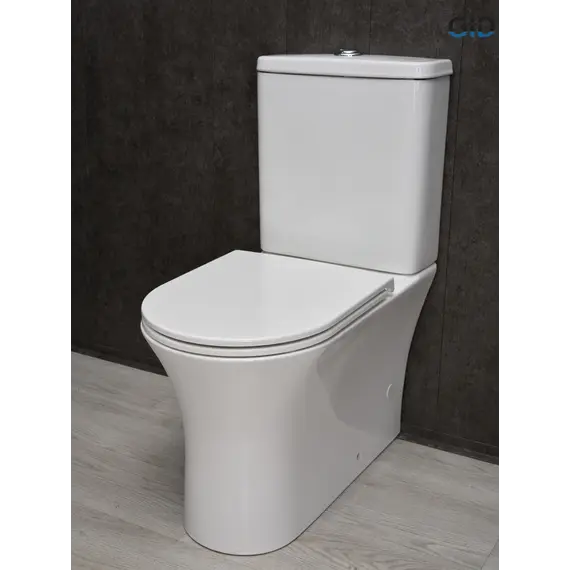 Напольный унитаз белый безободковый микролифт дюропласт Gid Tn2126
