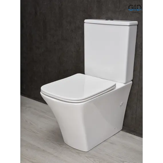 Напольный унитаз белый безободковый микролифт дюропласт Gid Tn2184 (+GEBERIT)