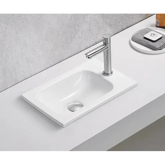 Встраиваемая сверху белая раковина для ванной Gid N3340