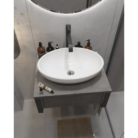 Тумба подвесная 1Marka GRUNGE LOFT бетон темный