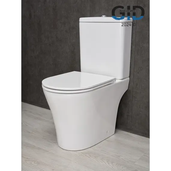 Напольный унитаз белый безободковый микролифт дюропласт Gid Tn2124