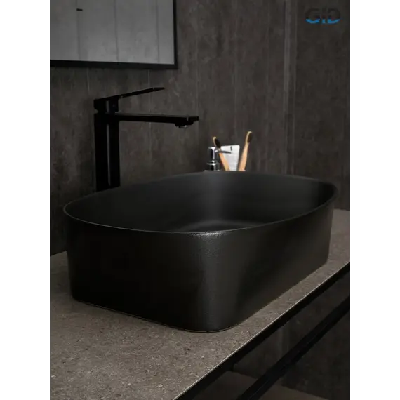 Накладная черная раковина для ванной Gid N9028bg