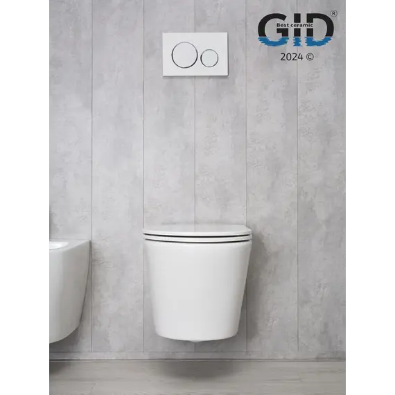 Безободковый подвесной унитаз микролифт дюропласт Gid Tr2130